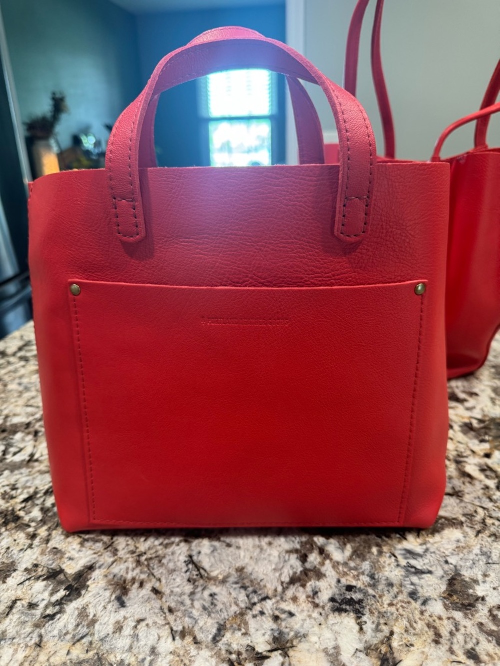 Portland leather Red Leather medium crossbody tote Bag/ Handbag
